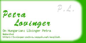 petra lovinger business card